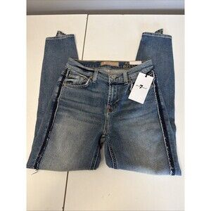 7 For All Mankind Jeans Women 24 Blue Luxe Vintage Ankle Skinny Tuxedo Denim NWT